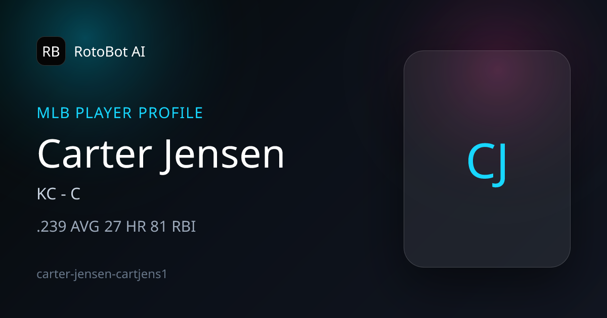 Carter Jensen Stats, Props & Projections | KC | RotoBot AI