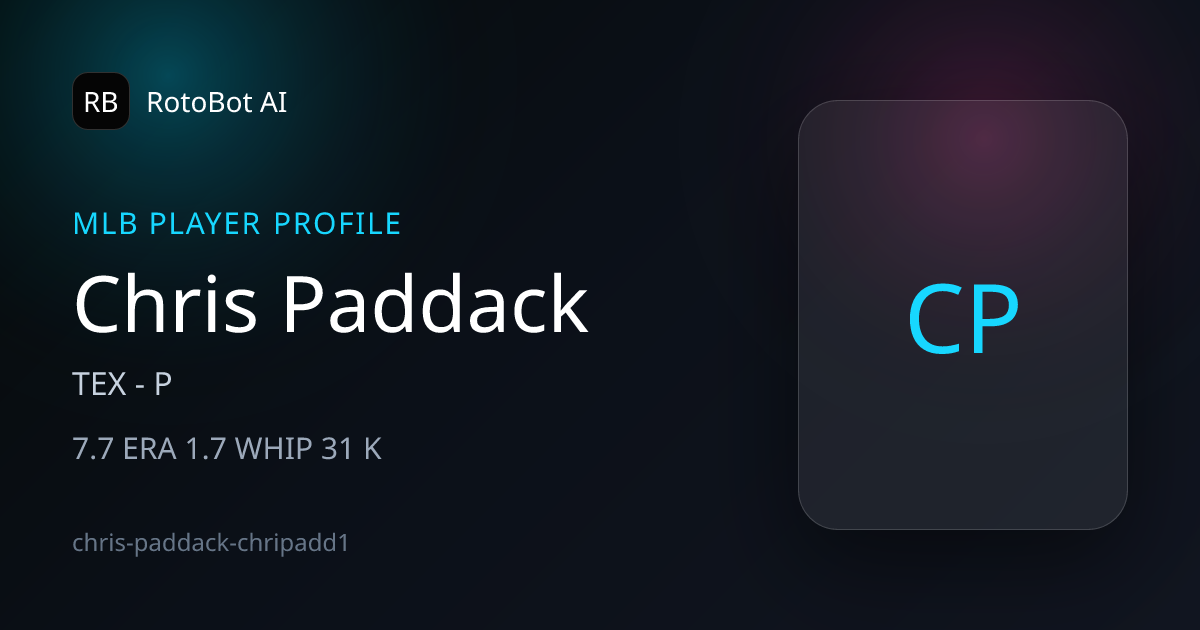 Chris Paddack Stats, Props & Projections | TEX | RotoBot AI