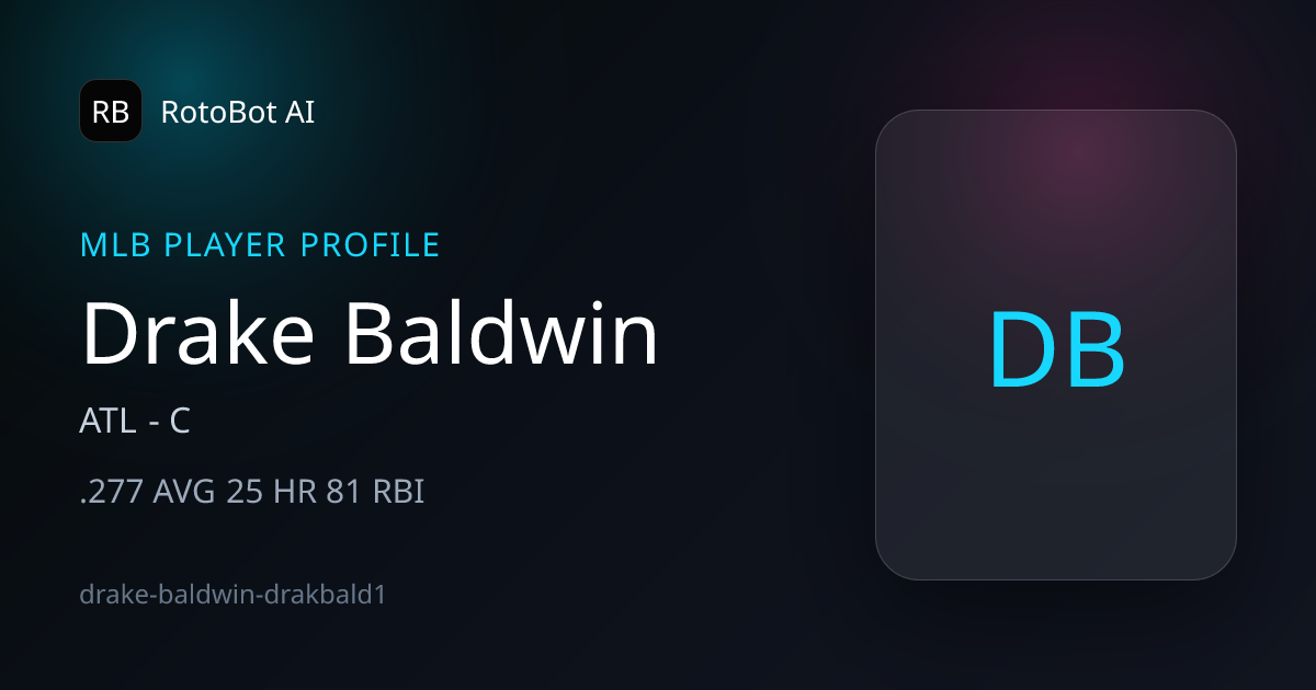 Drake Baldwin Stats, Props & Projections | ATL | RotoBot AI | RotoBot AI