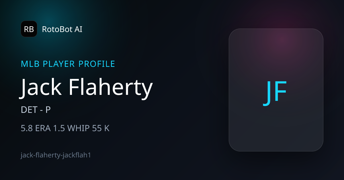 Jack Flaherty Stats, Props & Projections | DET | RotoBot AI | RotoBot AI